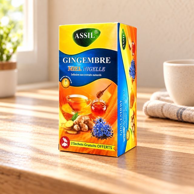 Assil, Infusion Gingembre Miel Nigelle, 2 sachets gratuits offerts