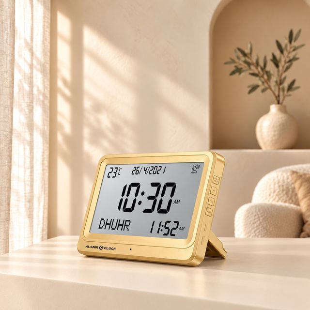 Horloge de bureau Al-Amir Clock, modèle doré
