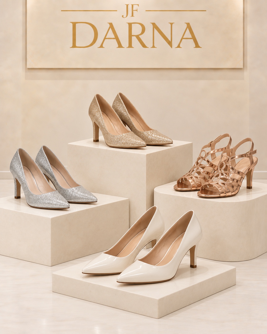 Écrin de cérémonie JF Darna, escarpins et sandales