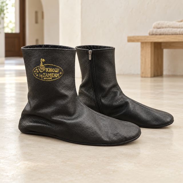 Khuffs noirs en cuir avec logo doré