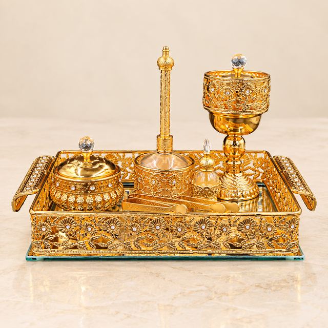 Plateau de service oriental (bakhoor/oud)