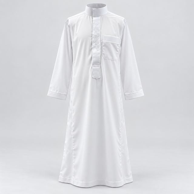 Qamis Enfant Blanc, col officier