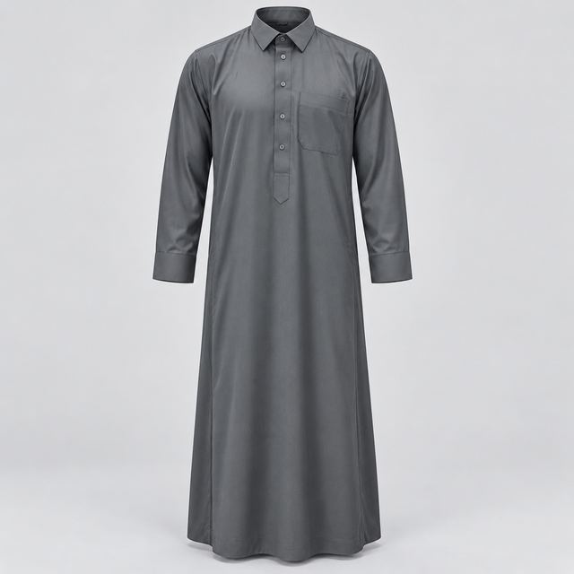 Qamis Gris Ardoise, col classique